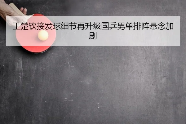 王楚钦接发球细节再升级国乒男单排阵悬念加剧